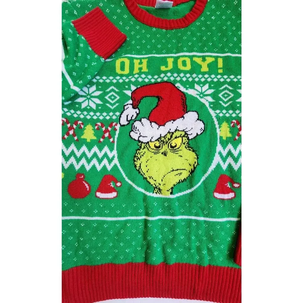 Dr. Seuss The Grinch Ugly Christmas Sweater Men XL (46/48) Oh Joy Holiday Party